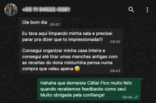 Cátia (SP) - "Consegui organizar minha casa inteira...e até tirar umas manchas antigas"